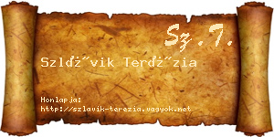 Szlávik Terézia névjegykártya